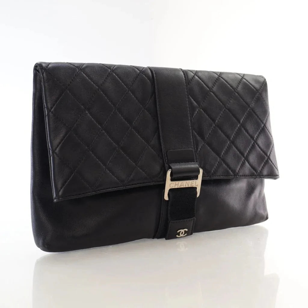 Chanel Grip Clutch Black Calfskin L-PQXTL7