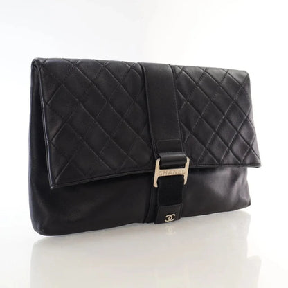Chanel Grip Clutch Black Calfskin L-PQXTL7