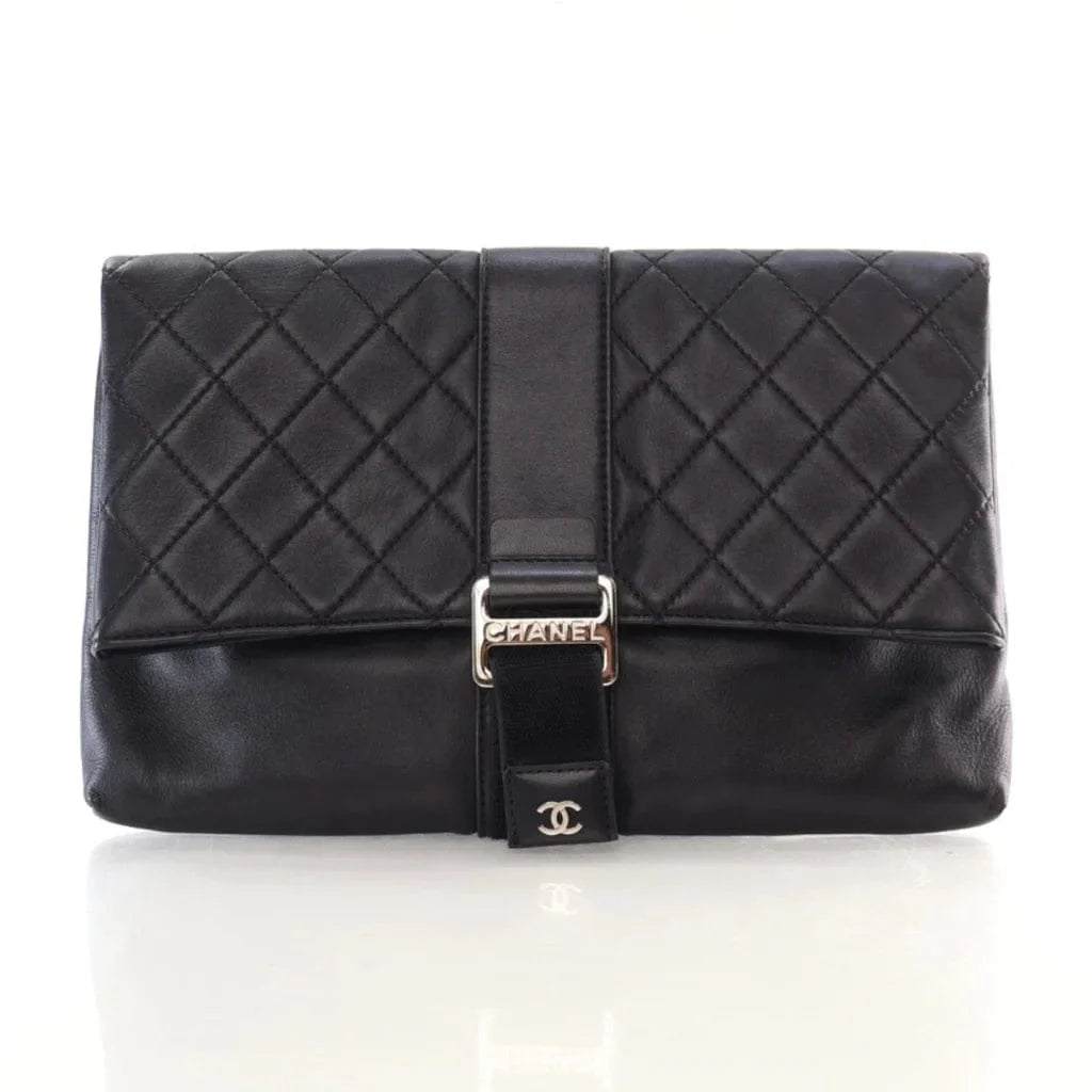Chanel Grip Clutch Black Calfskin L-PQXTL7