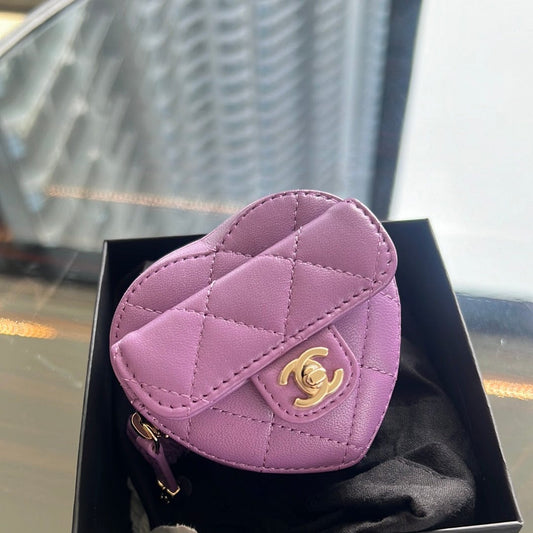Chanel Heart Purple Wristlet ASC4927