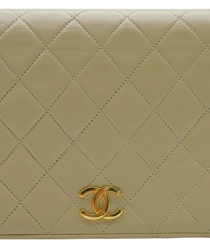 Chanel Matelasse Chain Shoulder Bag Leather Beige 90181284 RJL1913