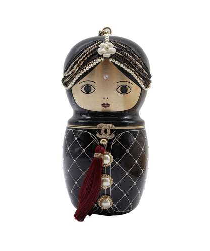 Chanel Bombay matryoshka doll black gold bag DXBS2297