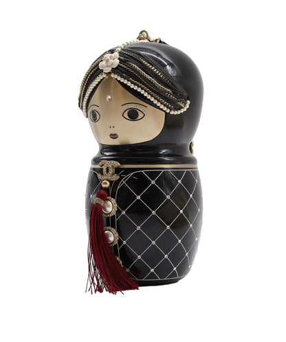 Chanel Bombay matryoshka doll black gold bag DXBS2297