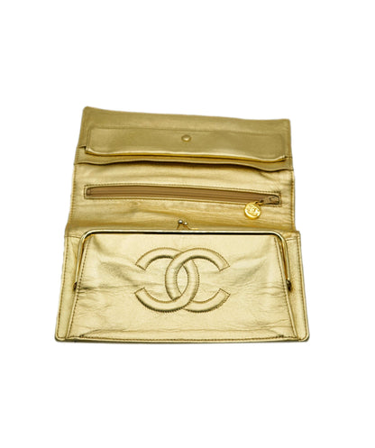 Chanel Metallic Gold Clutch  ALC1282