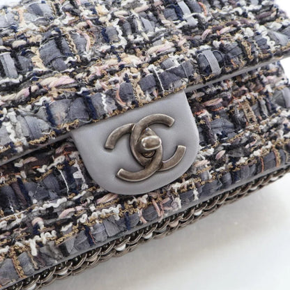 Chanel Mini Grey Multicolor Tweed River of Pearls Rectangle Flap L-Z3O5TG
