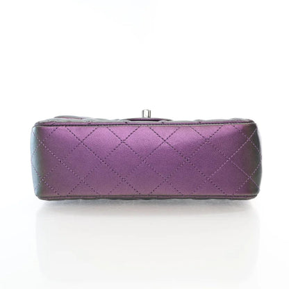 Chanel Mini Rectangle Purple/Green Iridescent Lambskin L-FDATP0
