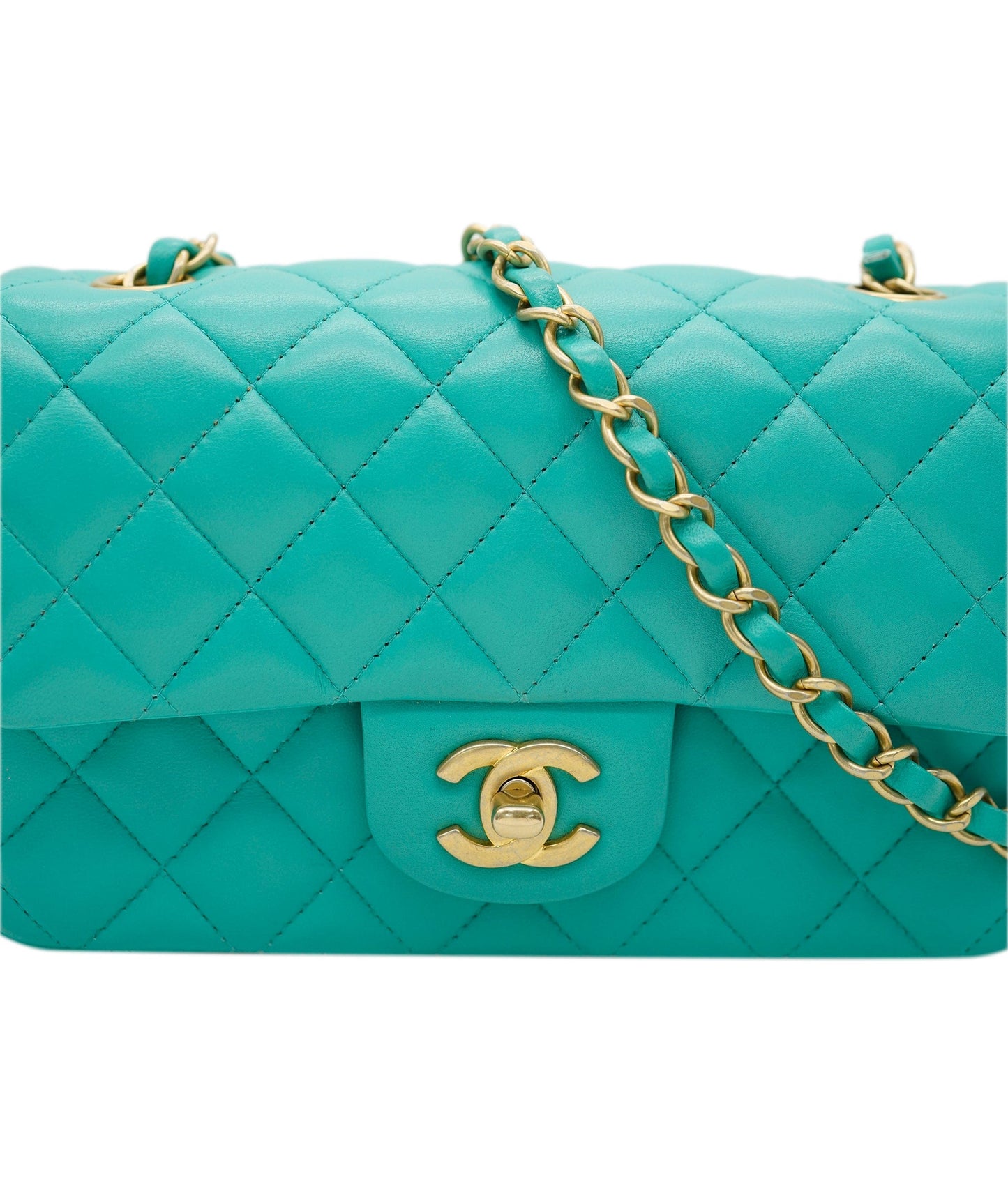 Chanel Mini Turquoise Rectangle With GHW ALC1947