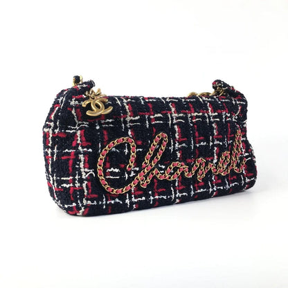 Chanel Multicolor Tweed Written In Chain Hobo L-TRJOVZ