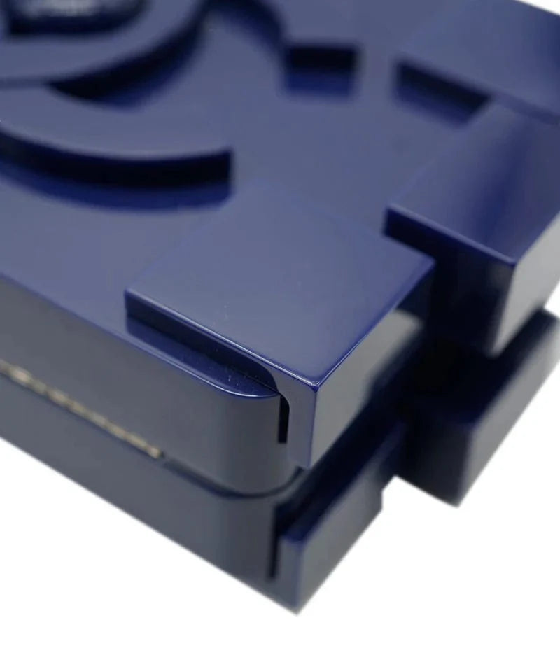 Chanel Navy Blue Plexiglass Boy Brick Lego Clutch - DXBS1469