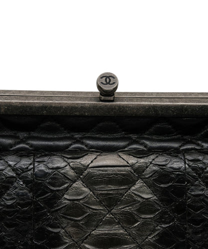 Chanel Python Black Chain Shoulder Bag RJC3737