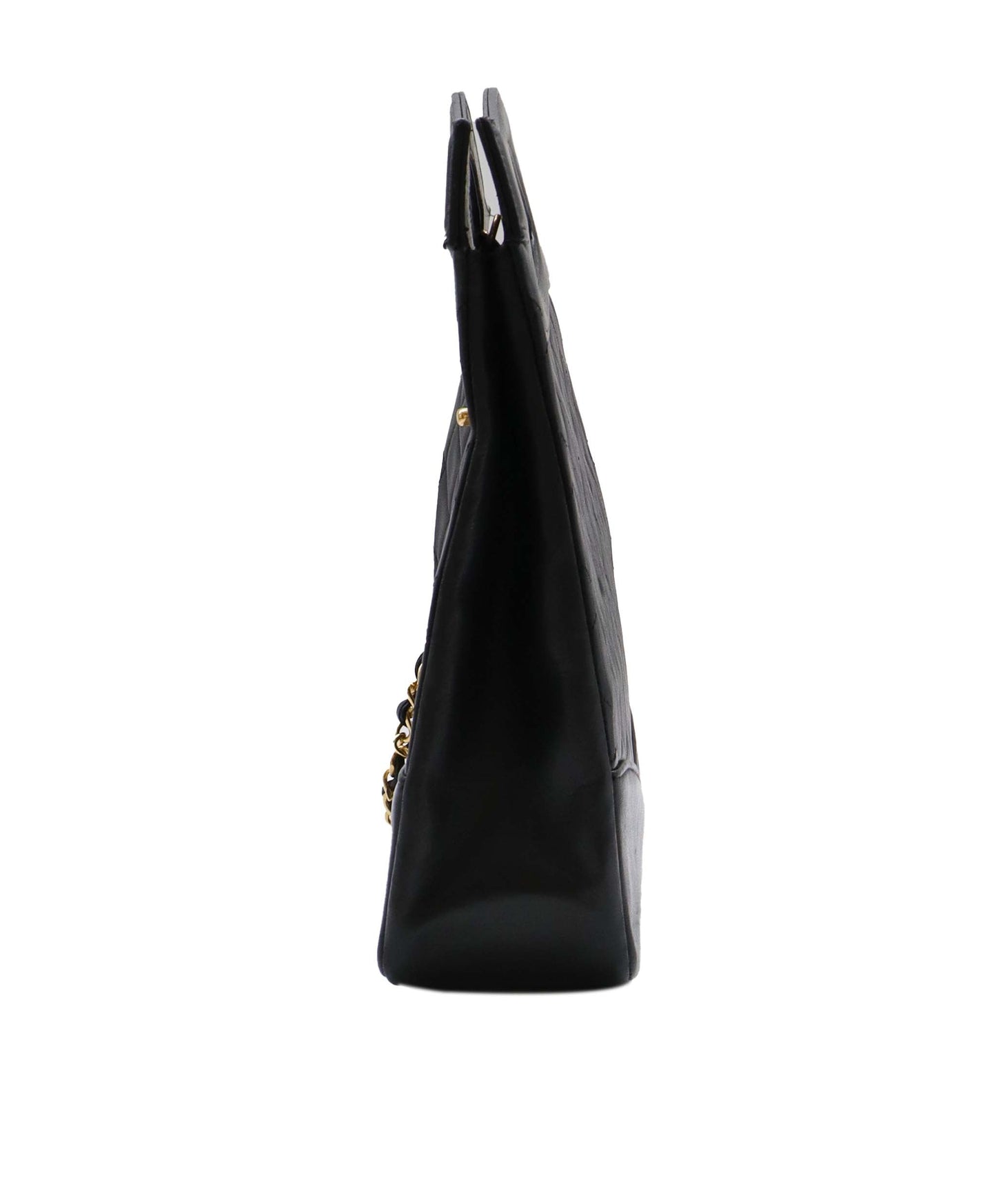 CHANEL VINTAGE 2WAY  SHOULDER BAG BLACK LAMBSKIN 90239090