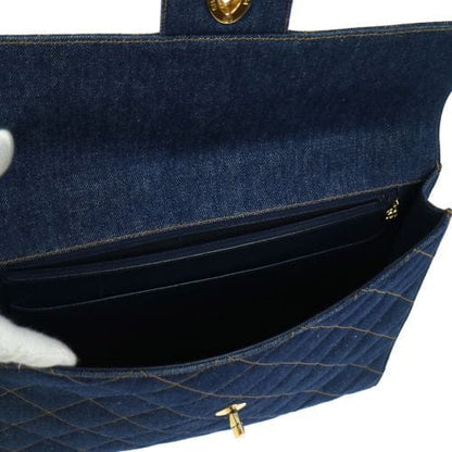 Chanel Vintage Briefcase Tote XL CC Blue Denim GHW #4 SKC1800