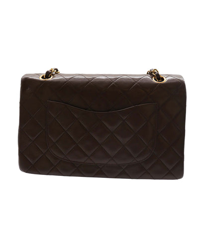 CHANEL VINTAGE CLASSIC FLAP MEDIUM CHAIN SHOULDER BAG BROWN LAMB SKIN DXBS2271