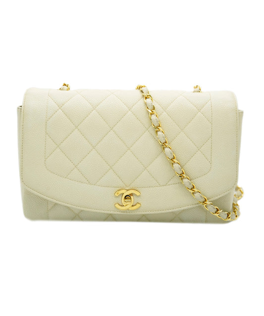 Chanel Vintage Diana Medium Cream Caviar GHW #2 90249038 DBXS0668