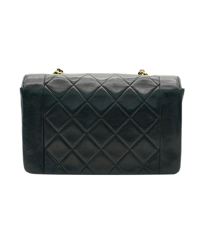 CHANEL VINTAGE DIANA SMALL CHAIN SHOULDER BAG BLACK LAMB SKIN DBXS2146
