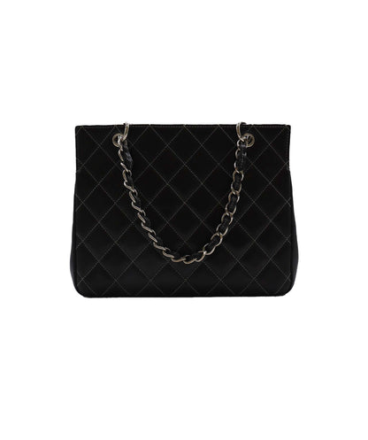 CHANEL VINTAGE MATELASSE CHAIN HAND BAG BLACK LAMB SKIN 90230698