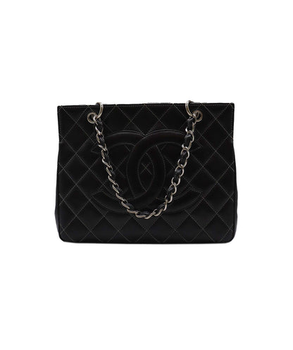 CHANEL VINTAGE MATELASSE CHAIN HAND BAG BLACK LAMB SKIN 90230698
