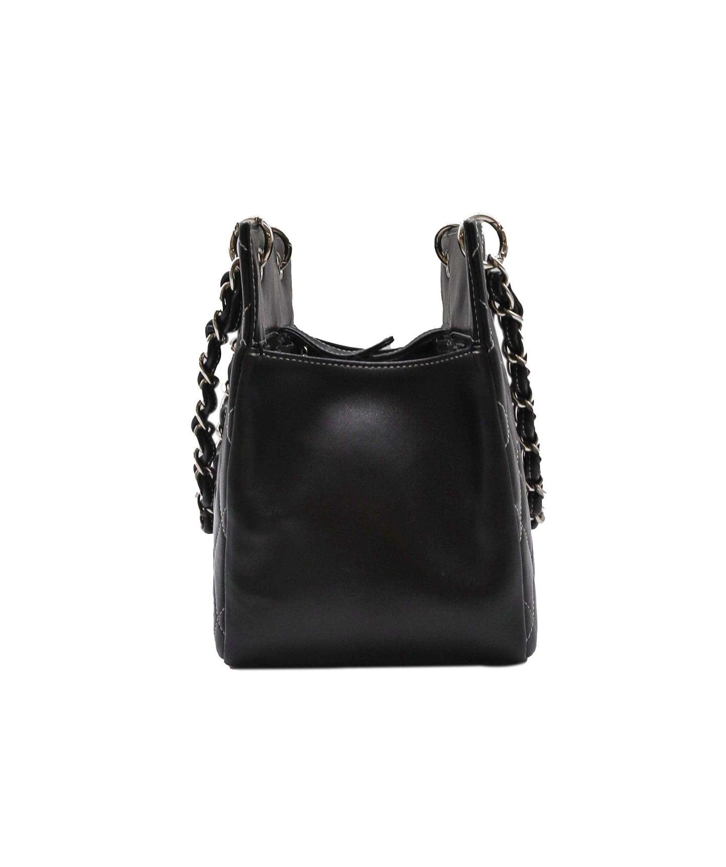 CHANEL VINTAGE MATELASSE CHAIN HAND BAG BLACK LAMB SKIN 90230698
