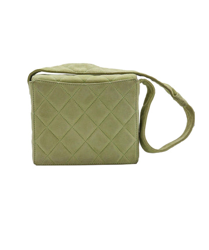 CHANEL VINTAGE MATELASSE HAND BAG GREEN SUEDE 90248810 DXBS0601