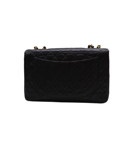 CHANEL VINTAGE MAXI MATELASSE 34 CHAIN SHOULDER BAG BLACK LAMB SKIN 90235964