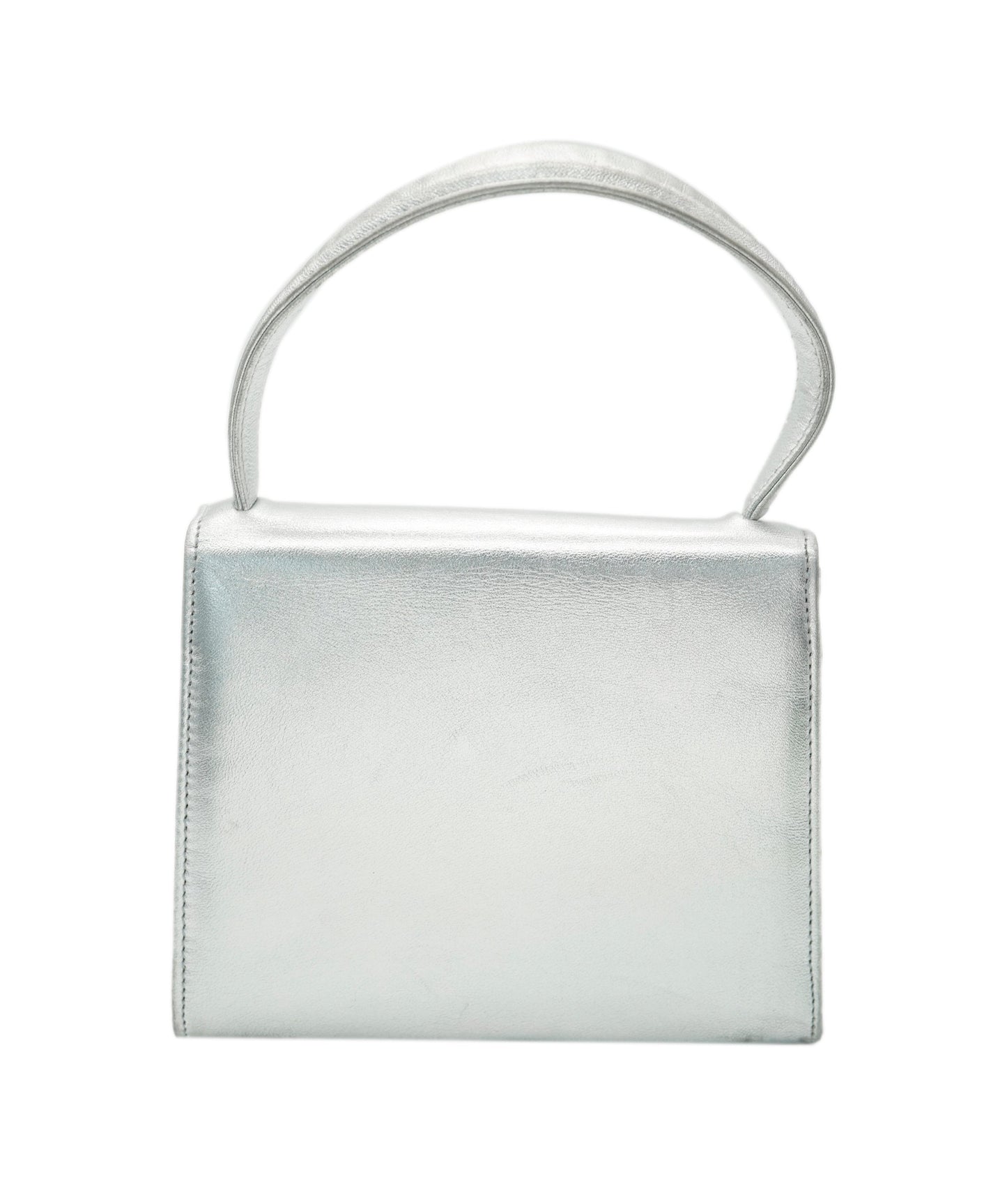 Chanel Vintage Mini Coco Metallic Silver Handbag DBXS0040