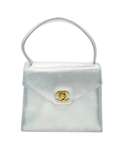 Chanel Vintage Mini Coco Metallic Silver Handbag DBXS0040