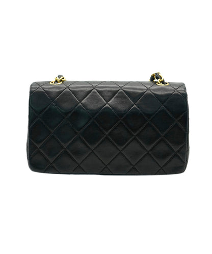 CHANEL VINTAGE MINI FULL FLAP CHAIN SHOULDER BAG BLACK LAMB SKIN DBXS2155