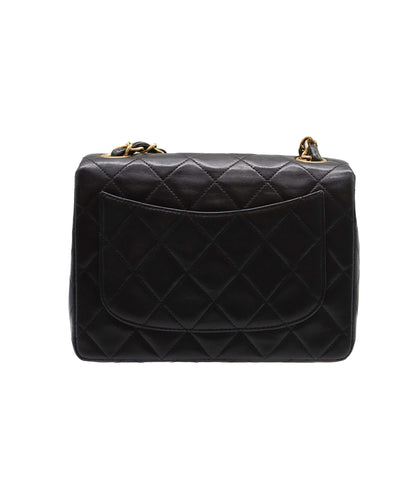 CHANEL VINTAGE MINI SQUARE 17 CHAIN SHOULDER BAG BLACK LAMB SKIN DXBS2219