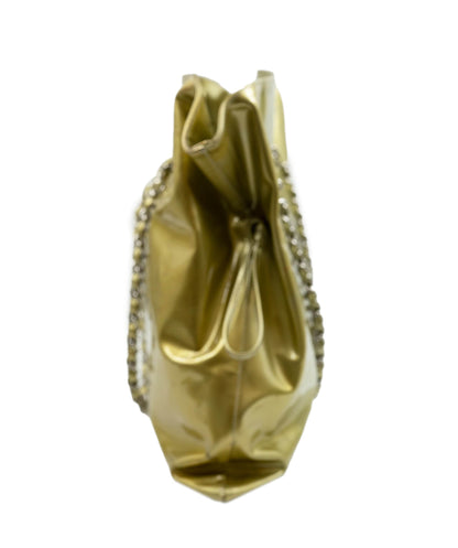 Chanel vinyl gold tote bag with large CC logo crystal diamante detailing. AGC1371