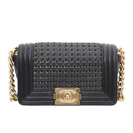 Chanel Bicolor Braided Reverso Sheepskin Boy Bag