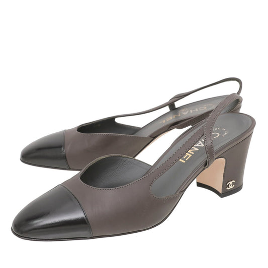 Chanel Bicolor Cap Toe Slingback Pumps 39