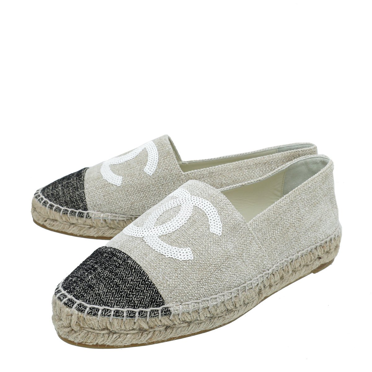 Chanel Bicolor CC Cap Toe Espadrille 39