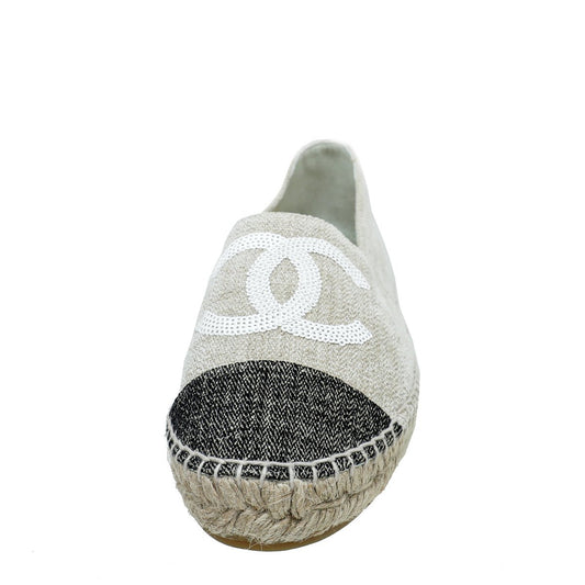 Chanel Bicolor CC Cap Toe Espadrille 39
