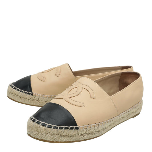 Chanel Bicolor CC Cap Toe Espadrille 39