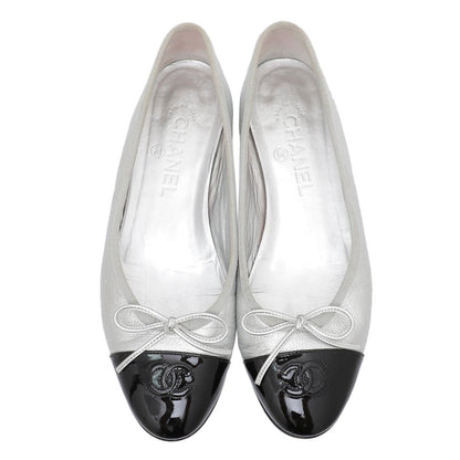 Chanel Bicolor CC Cap Toe Flat Ballerina 38