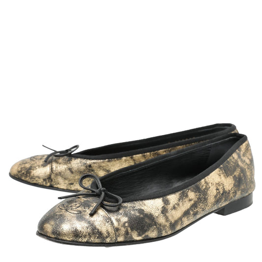 Chanel Bicolor CC Cap Toe Flat Ballerina 39.5