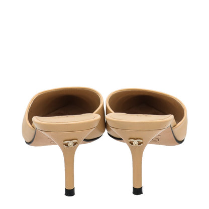 Chanel Bicolor CC Cap Toe Mules 37