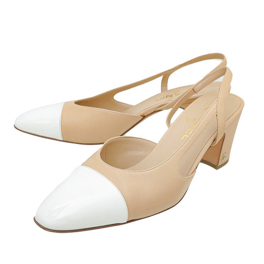 Chanel Bicolor CC Cap Toe Slingback 40