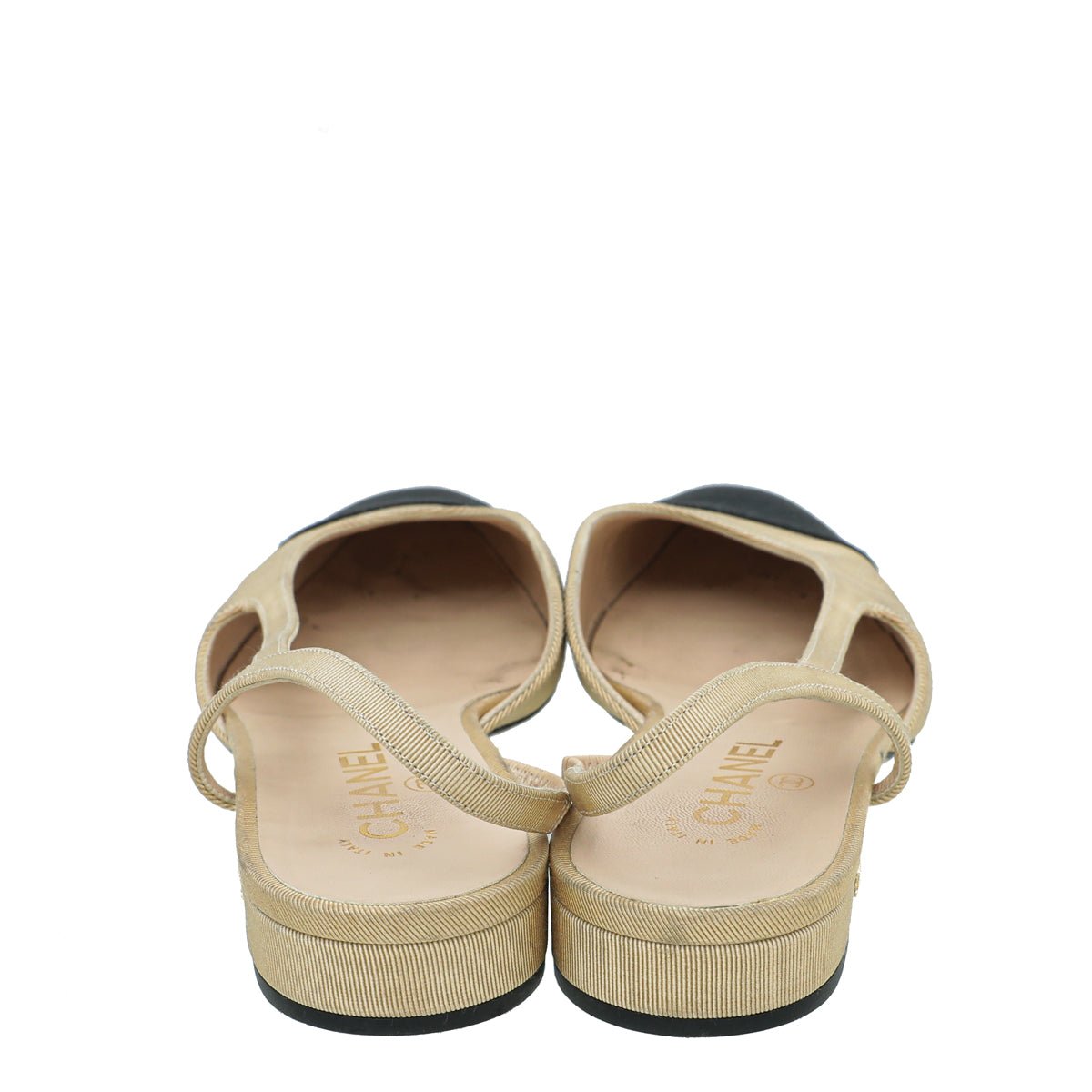 Chanel Bicolor CC Cap Toe Slingback Pump 40