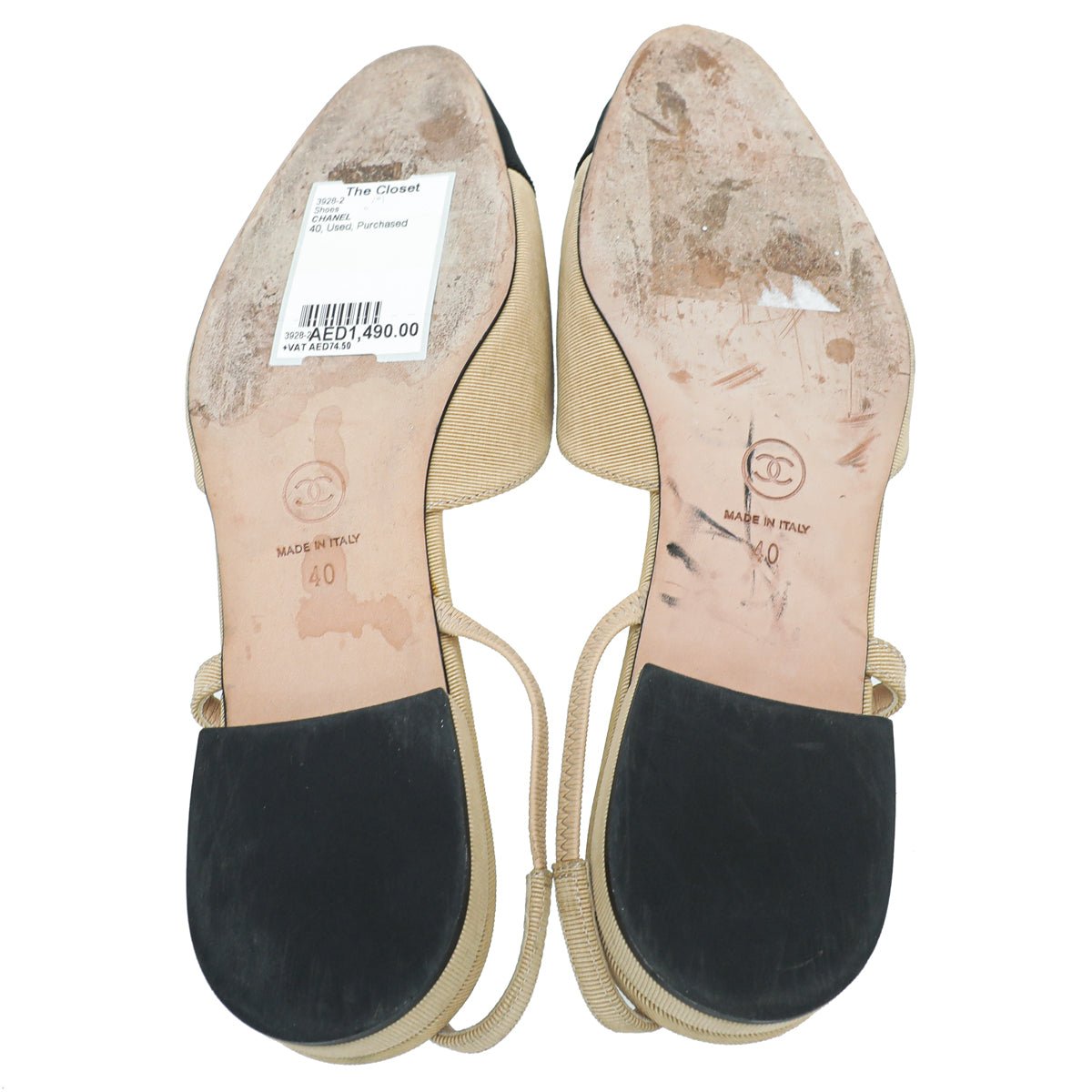 Chanel Bicolor CC Cap Toe Slingback Pump 40