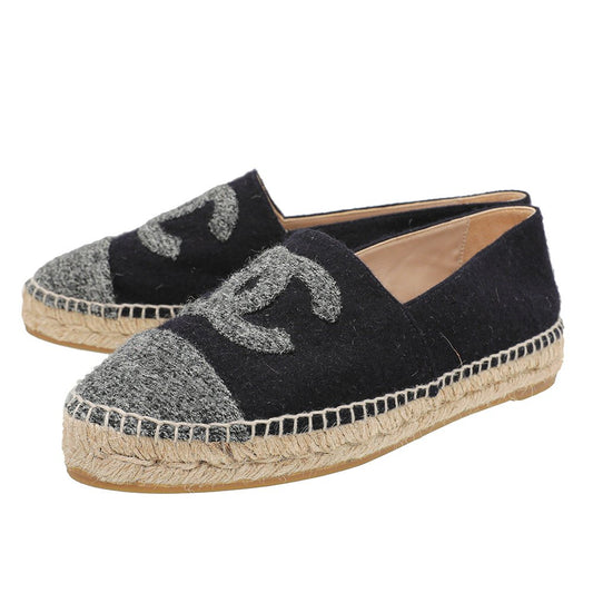 Chanel Bicolor CC Cap Toe Wool Espadrille 40