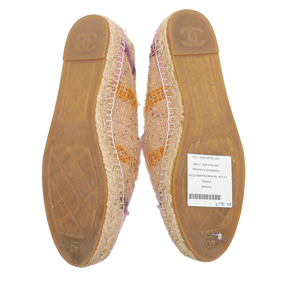 Chanel Bicolor CC Cap Toe Wool Espadrille 40
