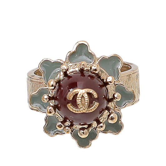Chanel Bicolor CC Pearl Crown Ring
