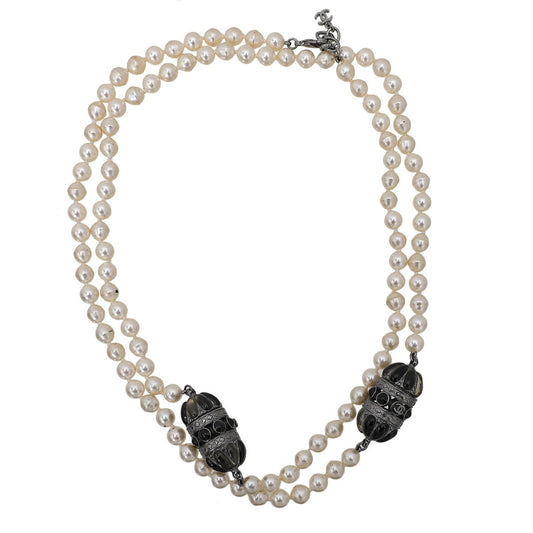 Chanel Bicolor CC Pearl Paris Byzance Links Necklace