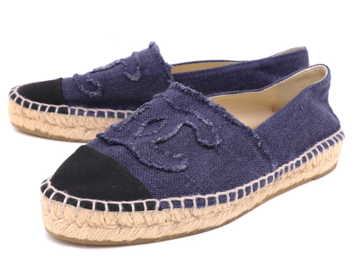 Chanel Bicolor CC Tweed Espadrille 38