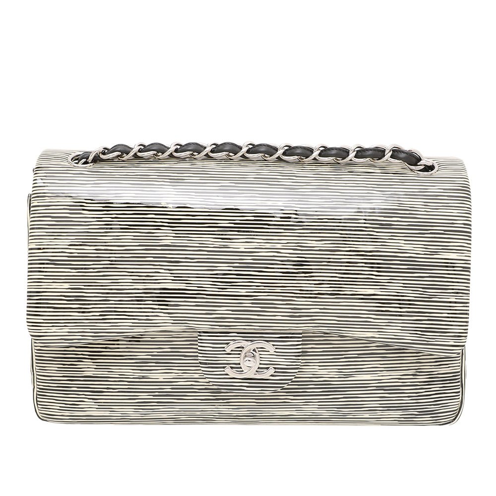 Chanel Bicolor Classic Flap Striped Bag