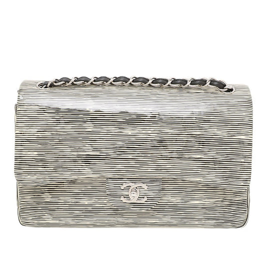 Chanel Bicolor Classic Flap Striped Bag