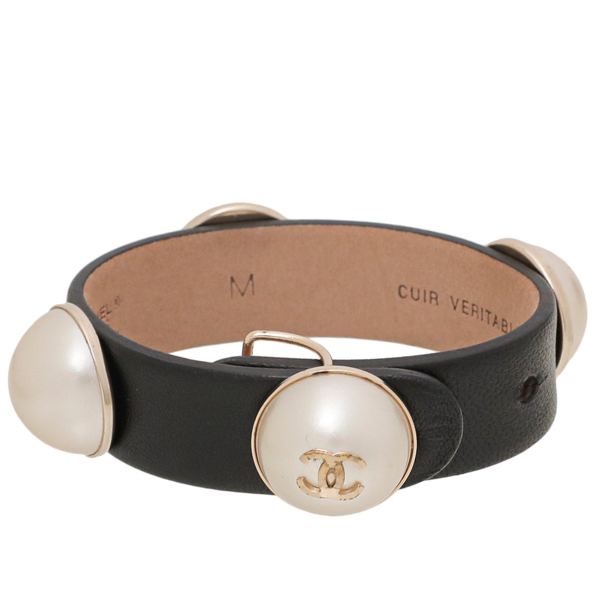 Chanel Bicolor Faux Pearl CC Bracelet Medium