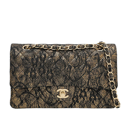 Chanel Bicolor Lace Metallic Flap Medium Bag