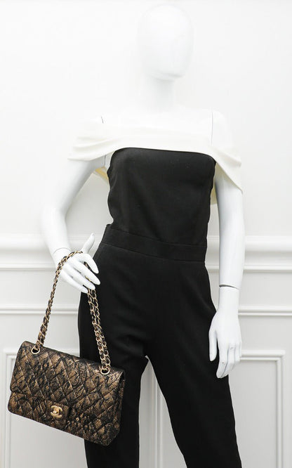 Chanel Bicolor Lace Metallic Flap Medium Bag